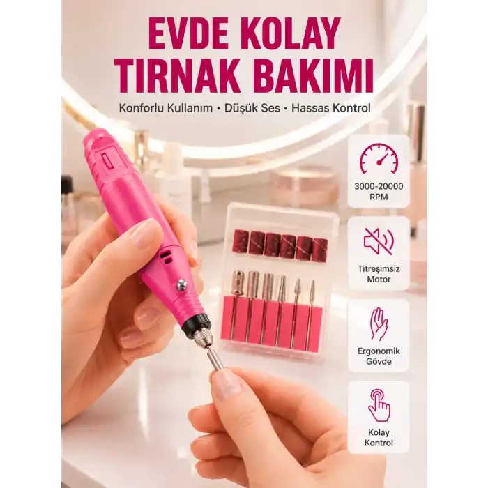 6 Uçlu Elektrikli Manikür Pedikür Seti Yeni Nesil