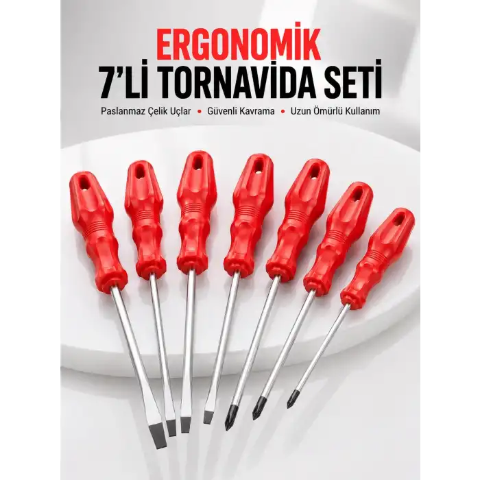 7li Tornavida Seti Düz ve Yıldız Uçlu Çok Amaçlı Kullanım