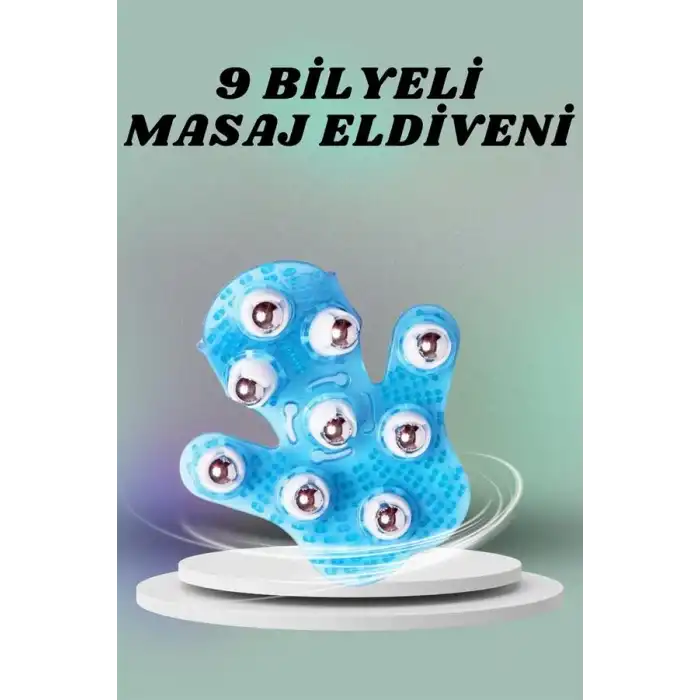 9 Bilyeli El Şeklinde Omuz Bacak Masaj Aleti Masaj Eldiveni Giyilebilir Plastik Vücut Sıkılaştırıcı