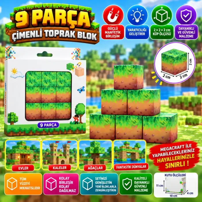 9 Parça Çimenli Toprak Blok