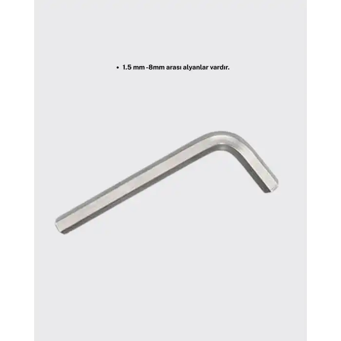 9 Parça Kısa Tip Alyan Seti Isıl İşlemli Profesyonel Kullanım