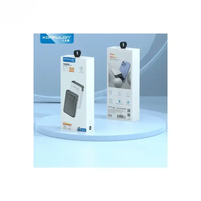 A6Q 22.5w Usb 3.0 Ve 20w Type-c Çıkışlı 10.000 Mah Pd Powerbank - Siyah
