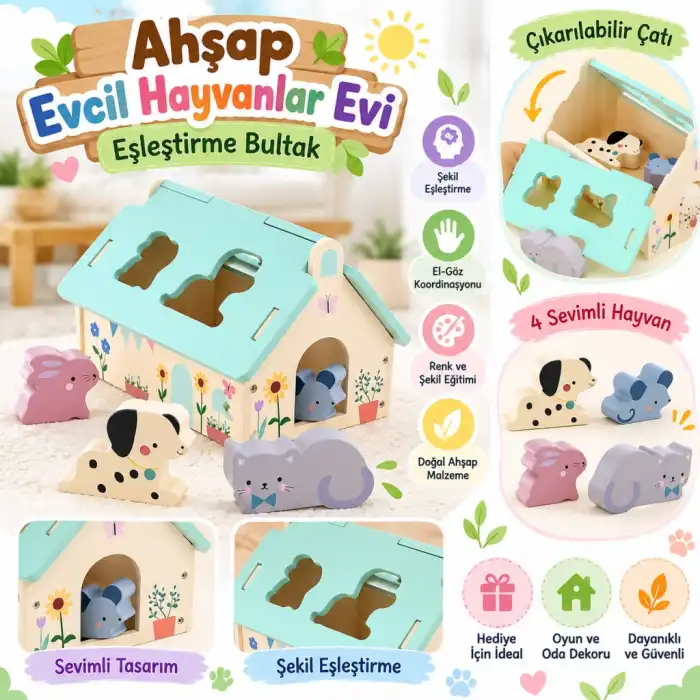 Ahşap Evcil Hayvanlar Evi Eşleştirme Bultak