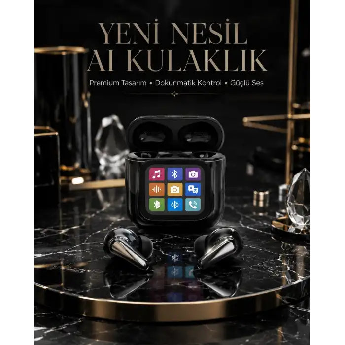 AI Bluetooth Kulaklık Akıllı Dokunmatik Kontrol Özellikli