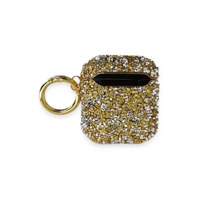 Airpods 2 (2.nesil) Mira Taşlı Kılıf - Gold