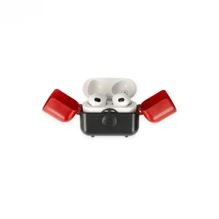 Airpods 3 (3.nesil) Basmalı Kılıf - Siyah-kırmızı