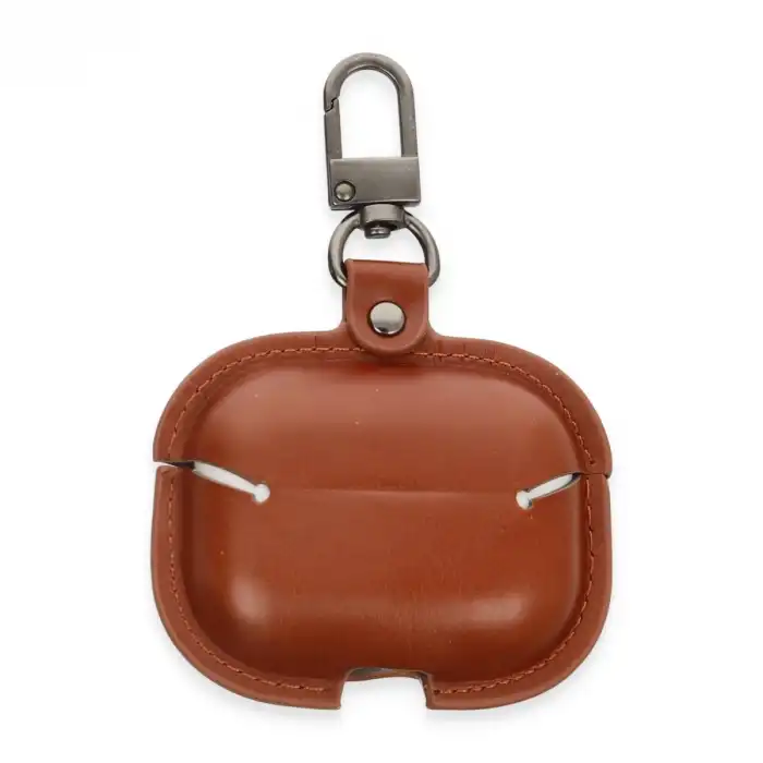 Airpods 3 (3.nesil) Çanta Deri Kılıf - Taba