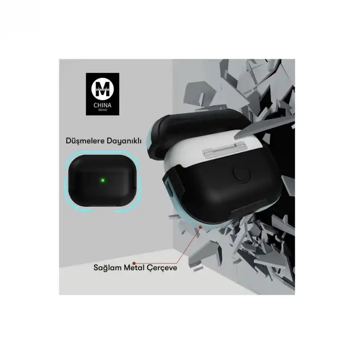 Airpods 3 (3.nesil) Mo-a8 Armor Kılıf - Koyu Yeşil