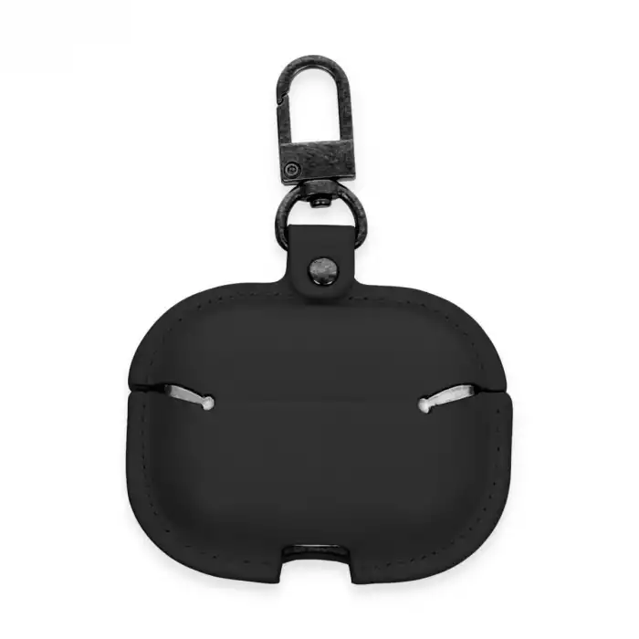 Airpods Pro 2 (2.nesil) Çanta Deri Kılıf - Siyah