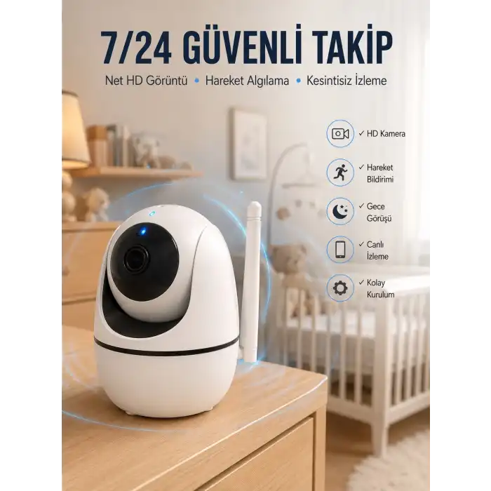 Akıllı Güvenlik Kamerası HD Görüntü Kalitesi Hareket Algılama Wifi Kamera Yeni Nesil