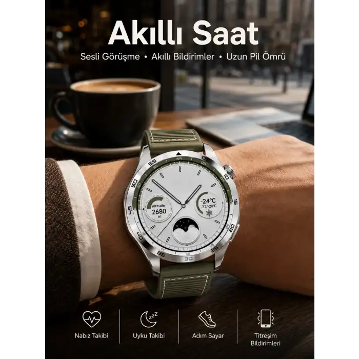 Akıllı Saat Bildirim Görme Sesli Görüşme Çoklu Kordon GPS Takibi