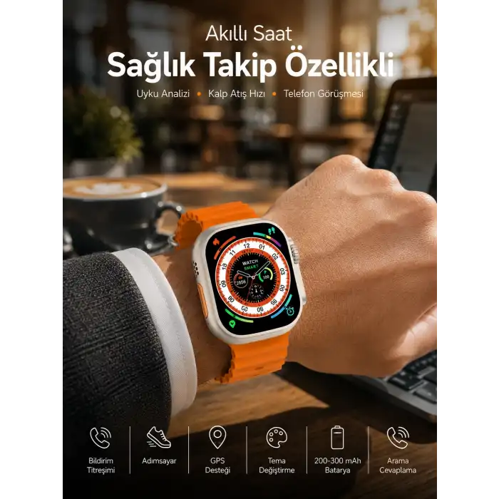 Akıllı Saat Bluetooth Bağlantılı Uyku ve Sağlık Takibi