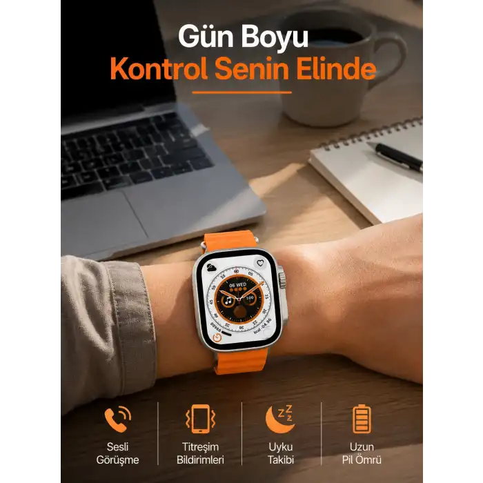 Akıllı Saat GPS Özelliği Bildirim Görme Adımsayar Sesli Görüşme Yapabilen Yeni Nesil