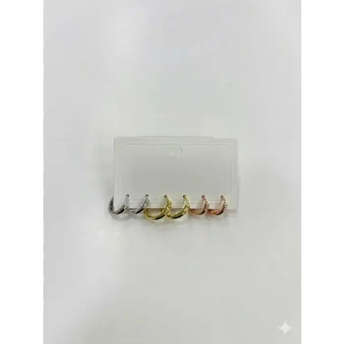 Altılı Çok Renkli  Halka Küpe