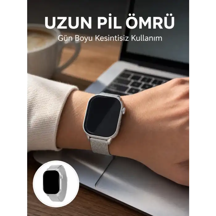 AMOLED Ekranlı Bluetooth Aramalı 3 Kordonlu Akıllı Saat