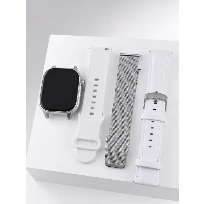 AMOLED Ekranlı Bluetooth Aramalı 3 Kordonlu Akıllı Saat
