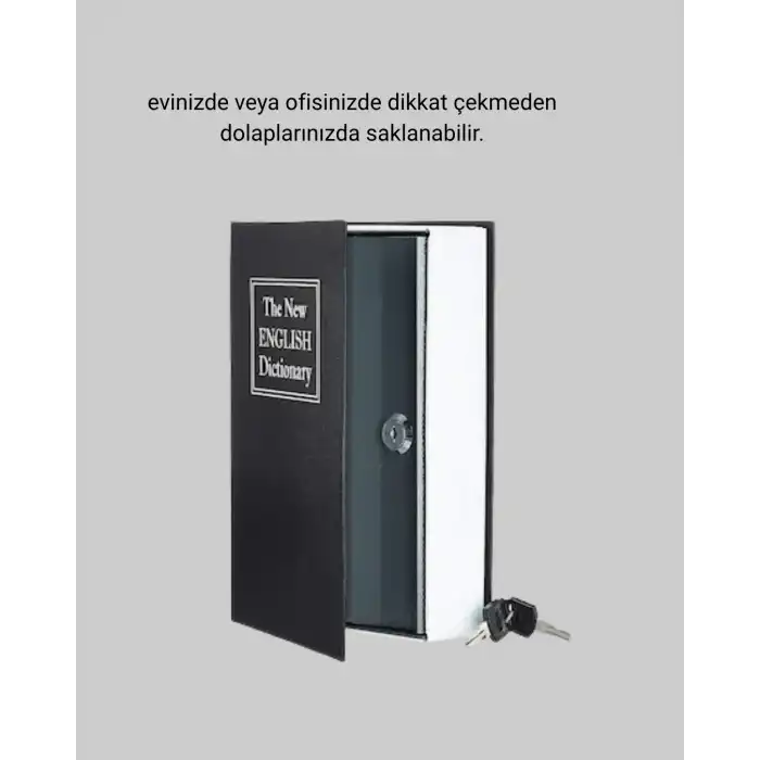 Anahtarlı Gizli Kitap Kasa – Metal İç Yapı, Kamuflajlı Sözlük Tasarım