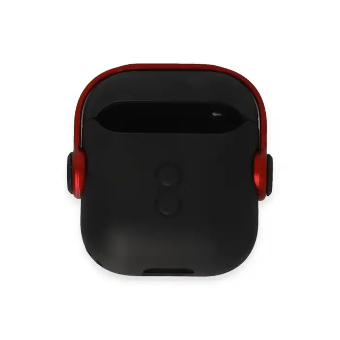 Apple Airpods 2 (2.nesil) Cool Kılıf - Siyah-kırmızı
