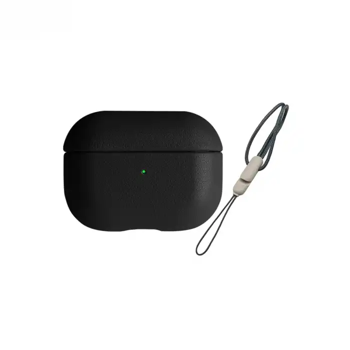 Apple Airpods 3 (3.nesil) 405 Deri Kılıf - Siyah