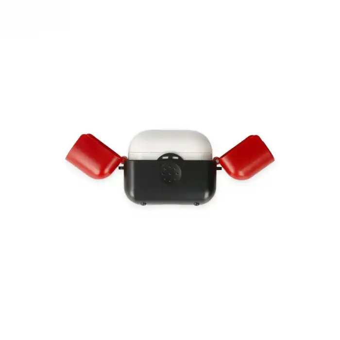 Apple Airpods 3 (3.nesil) Basmalı Kılıf - Siyah-kırmızı