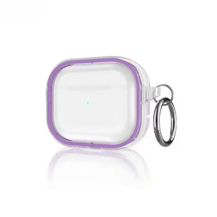 Apple Airpods Pro 2 (2.nesil) Shiny Şeffaf Kılıf - Mor