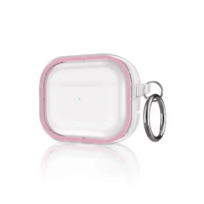Apple Airpods Pro 2 (2.nesil) Shiny Şeffaf Kılıf - Pembe