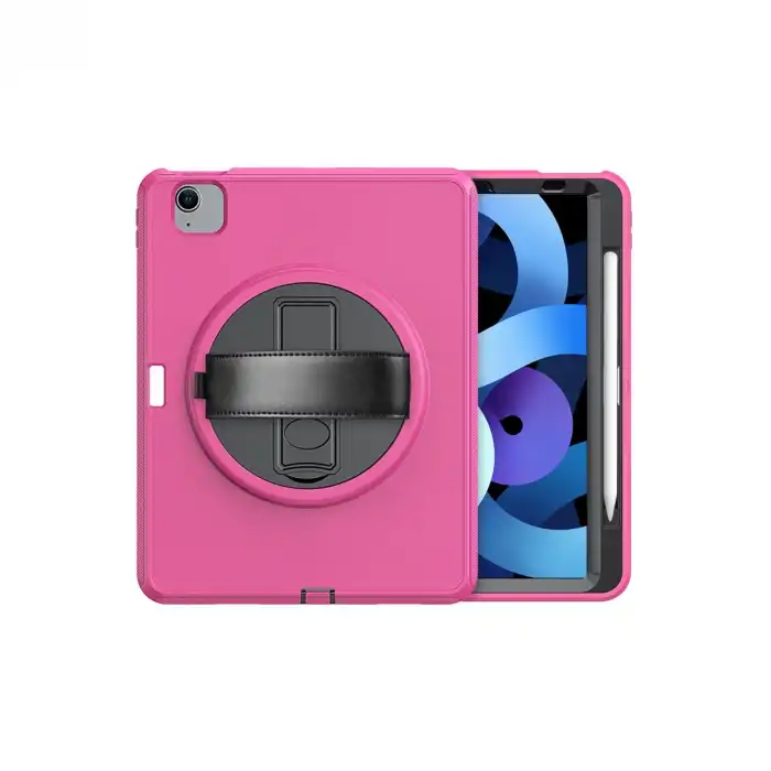Apple İpad 2022 10.9 (10.nesil) Kılıf Hand Strap Tablet Kılıfı - Pembe