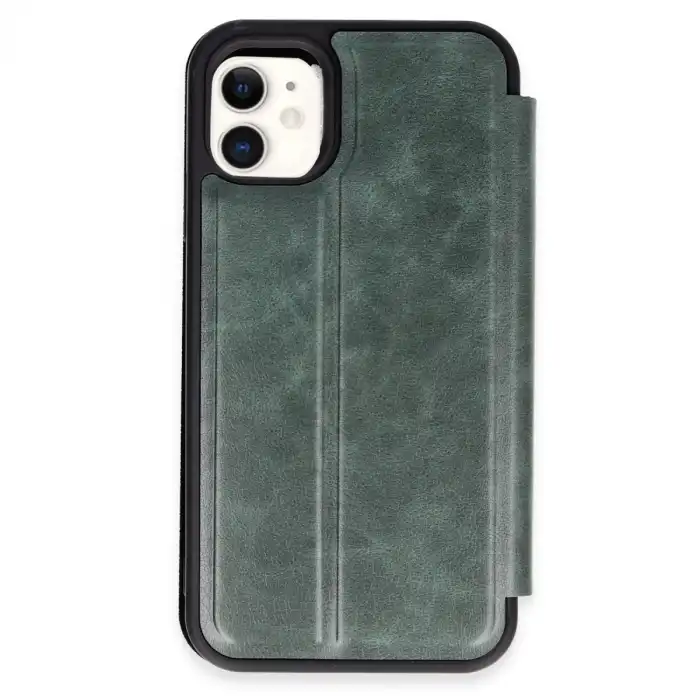 Apple İphone 11 Kılıf Flip Cover - Koyu Yeşil
