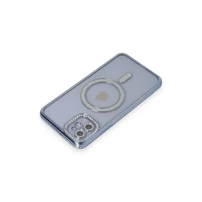 Apple İphone 11 Kılıf Joke Simli Magneticsafe Kılıf - Mavi