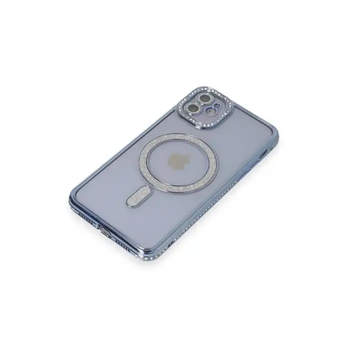 Apple İphone 11 Kılıf Joke Simli Magneticsafe Kılıf - Mavi