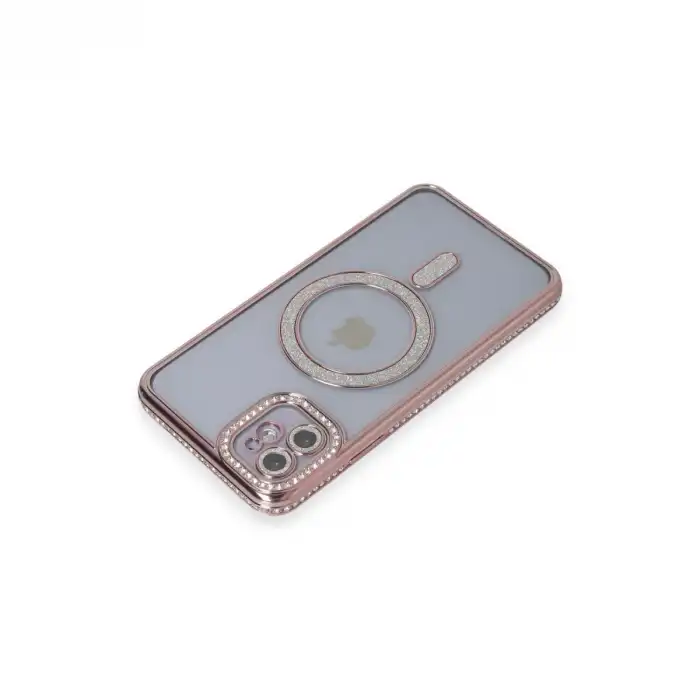Apple İphone 11 Kılıf Joke Simli Magneticsafe Kılıf - Pembe