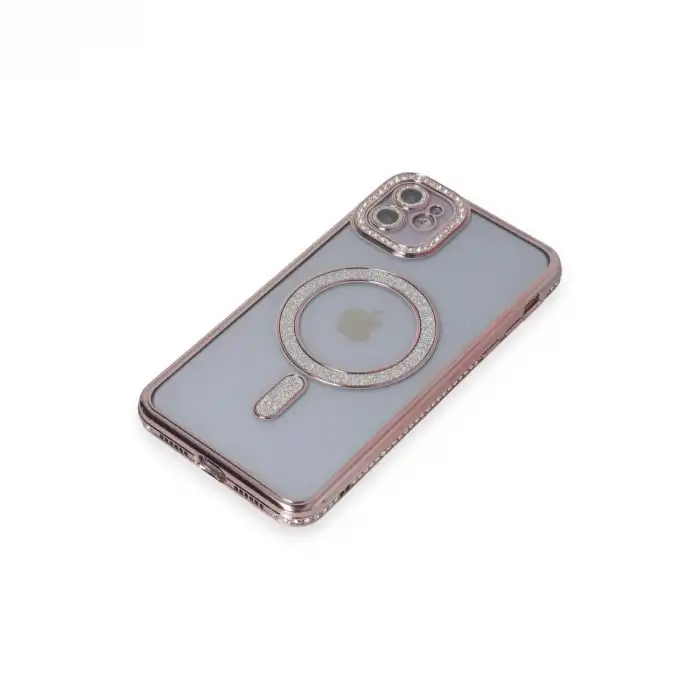 Apple İphone 11 Kılıf Joke Simli Magneticsafe Kılıf - Pembe