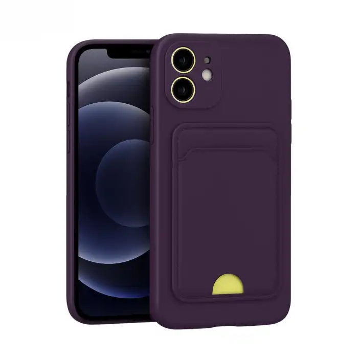 Apple İphone 11 Kılıf Kelvin Kartvizitli Silikon - Derin Mor