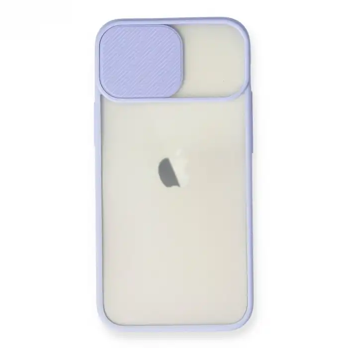 Apple İphone 11 Kılıf Palm Buzlu Kamera Sürgülü Silikon - Lila