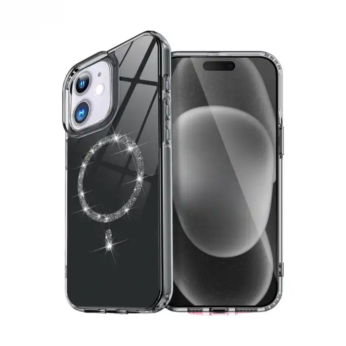 Apple İphone 11 Live Diamond Magsafe Kapak - Siyah