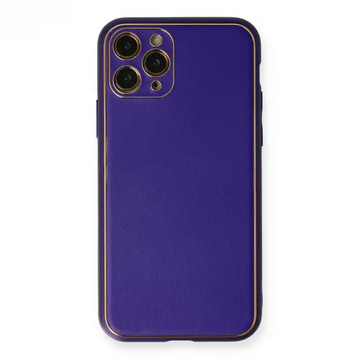 Apple İphone 11 Pro Kılıf Coco Deri Silikon Kapak - Mor