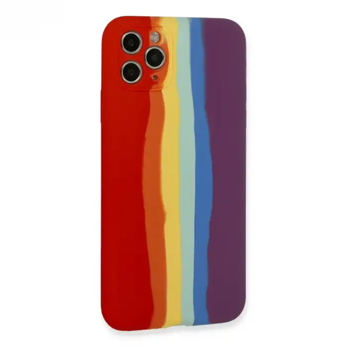 Apple İphone 11 Pro Kılıf Ebruli Lansman Silikon - Kırmızı-mor