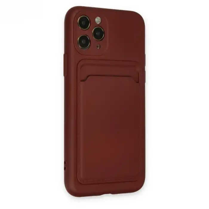 Apple İphone 11 Pro Kılıf Kelvin Kartvizitli Silikon - Bordo