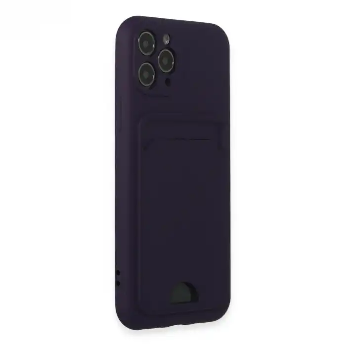 Apple İphone 11 Pro Kılıf Kelvin Kartvizitli Silikon - Derin Mor