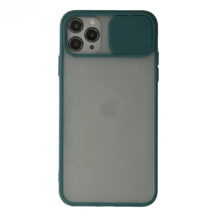 Apple İphone 11 Pro Kılıf Palm Buzlu Kamera Sürgülü Silikon - Yeşil