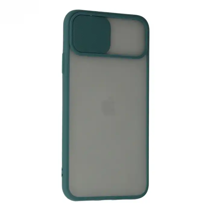 Apple İphone 11 Pro Kılıf Palm Buzlu Kamera Sürgülü Silikon - Yeşil