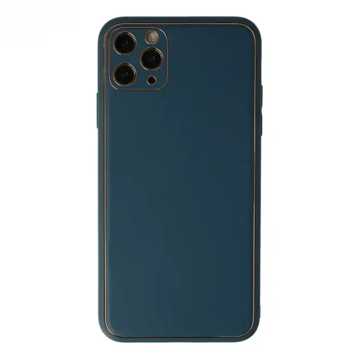 Apple İphone 11 Pro Max Kılıf Coco Deri Silikon Kapak - Mavi
