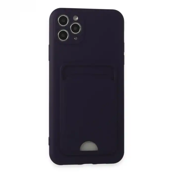 Apple İphone 11 Pro Max Kılıf Kelvin Kartvizitli Silikon - Derin Mor