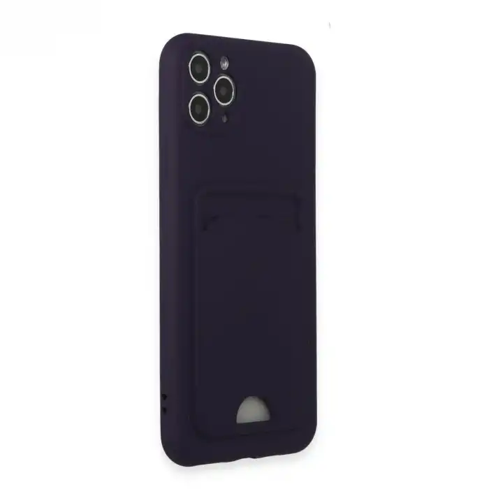 Apple İphone 11 Pro Max Kılıf Kelvin Kartvizitli Silikon - Derin Mor
