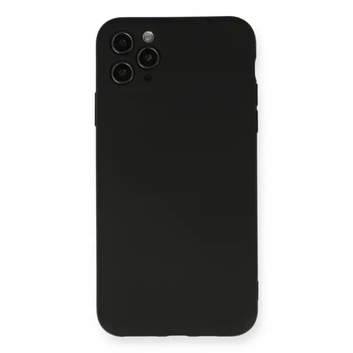 Apple İphone 11 Pro Max Kılıf Nano İçi Kadife Silikon - Siyah