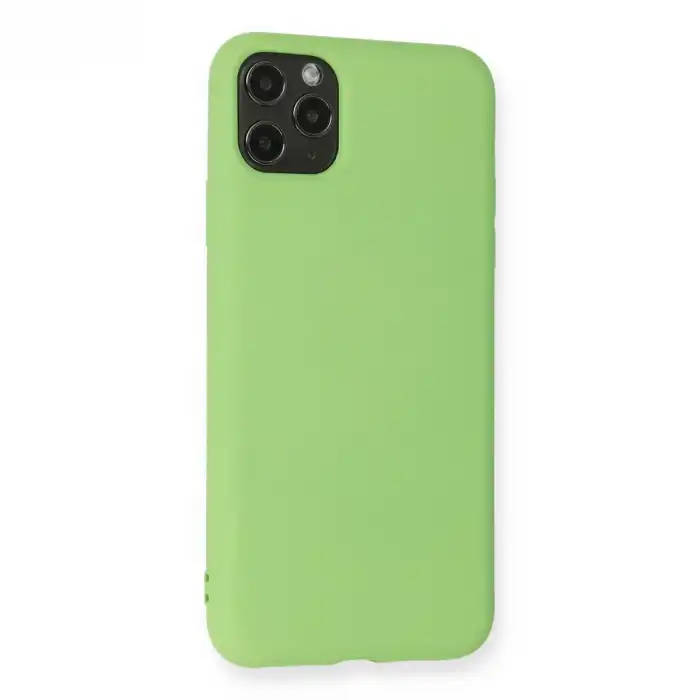 Apple İphone 11 Pro Max Kılıf Nano İçi Kadife Silikon - Yeşil