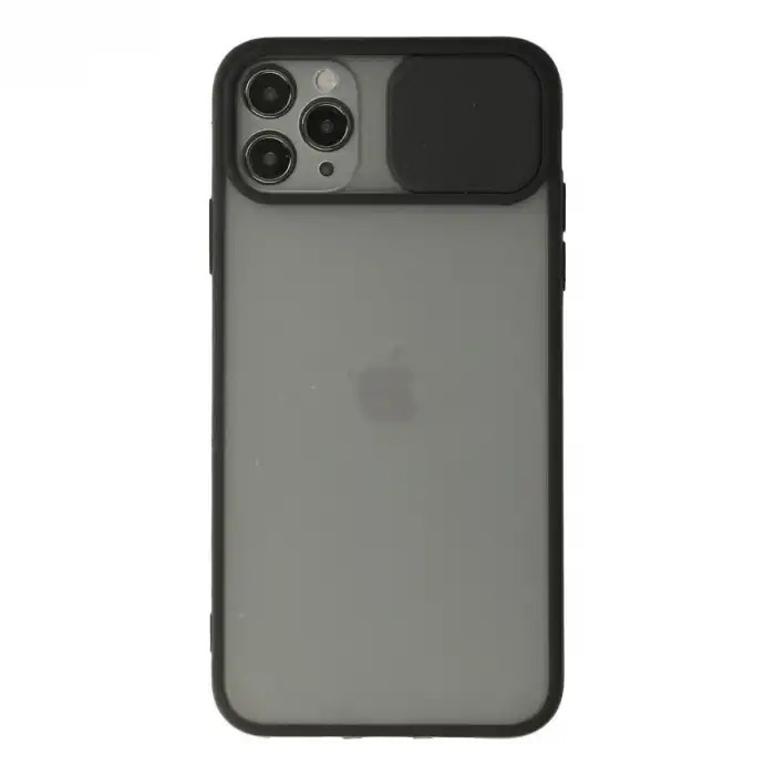 Apple İphone 11 Pro Max Kılıf Palm Buzlu Kamera Sürgülü Silikon - Siyah