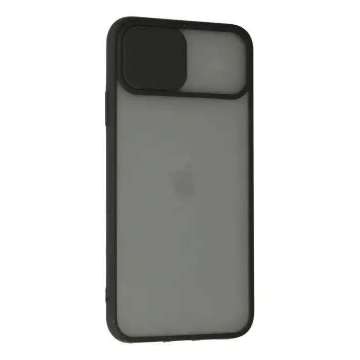 Apple İphone 11 Pro Max Kılıf Palm Buzlu Kamera Sürgülü Silikon - Siyah