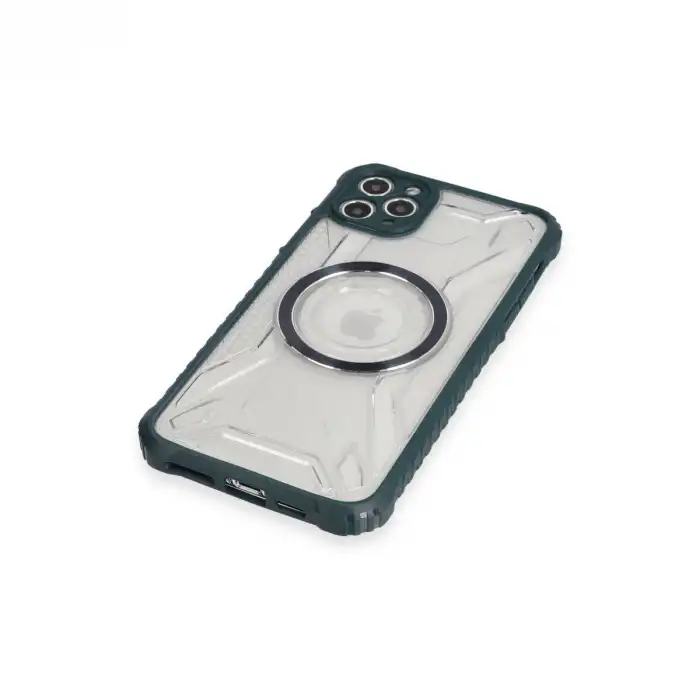 Apple İphone 11 Pro Max Kılıf Prag Magneticsafe Kapak - Koyu Yeşil