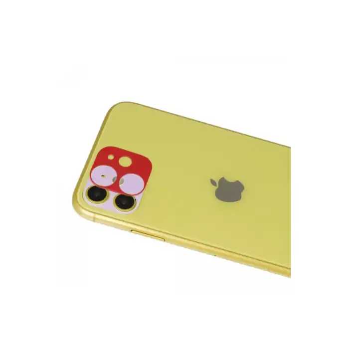Apple İphone 11 Rainbow Kamera Lens Koruma Cam - Kırmızı